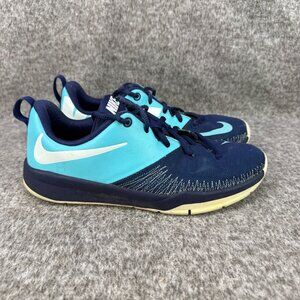 ✅Womens 7.5 Youth 6Y Nike Team Hustle D7 Sneakers Blue Athletic Rubber Sole Shoe